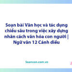 Soạn bài Văn học và tác dụng chiều sâu trong việc xây dựng nhân cách văn hóa con người | Ngữ văn 12 Cánh diều