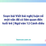 Soạn bài Viết bài nghị luận về một vấn đề có liên quan đến tuổi trẻ | Ngữ văn 12 Cánh diều