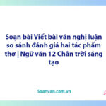 Soạn bài Viết bài văn nghị luận so sánh, đánh giá hai tác phẩm thơ | Ngữ văn 12 Chân trời sáng tạo