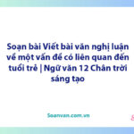 Soạn bài Viết bài văn nghị luận về một vấn đề có liên quan đến tuổi trẻ | Ngữ văn 12 Chân trời sáng tạo