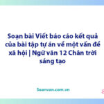 Soạn bài Viết báo cáo kết quả của bài tập tự án về một vấn đề xã hội | Ngữ văn 12 Chân trời sáng tạo