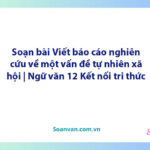 Soạn bài Viết báo cáo nghiên cứu về một vấn đề tự nhiên, xã hội | Ngữ văn 12 Kết nối tri thức