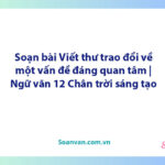 Soạn bài Viết thư trao đổi về một vấn đề đáng quan tâm | Ngữ văn 12 Chân trời sáng tạo