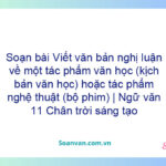 Soạn bài Viết văn bản nghị luận về một tác phẩm văn học (kịch bản văn học) hoặc tác phẩm nghệ thuật (bộ phim) | Ngữ văn 11 Chân trời sáng tạo