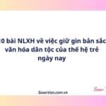 10 bài NLXH về việc giữ gìn bản sắc văn hóa dân tộc của thế hệ trẻ ngày nay