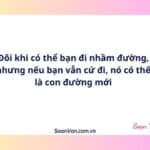 Đôi khi có thể bạn đi nhầm đường, nhưng nếu bạn vẫn cứ đi, nó có thể là con đường mới