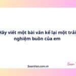 Hãy viết một bài văn kể lại một trải nghiệm buồn của em