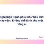 Nghị luận Hạnh phúc như bầu trời này vậy / Không chỉ dành cho một riêng ai