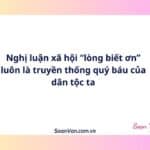 Nghị luận xã hội “lòng biết ơn” luôn là truyền thống quý báu của dân tộc ta