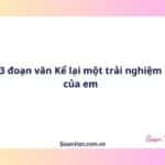 3 đoạn văn Kể lại một trải nghiệm của em