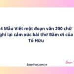 4 Mẫu Viết một đoạn văn 200 chữ ghi lại cảm xúc bài thơ Bầm ơi của Tố Hữu