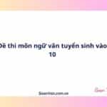 Đề thi môn ngữ văn tuyển sinh vào 10